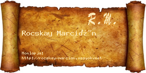 Rocskay Marcián névjegykártya